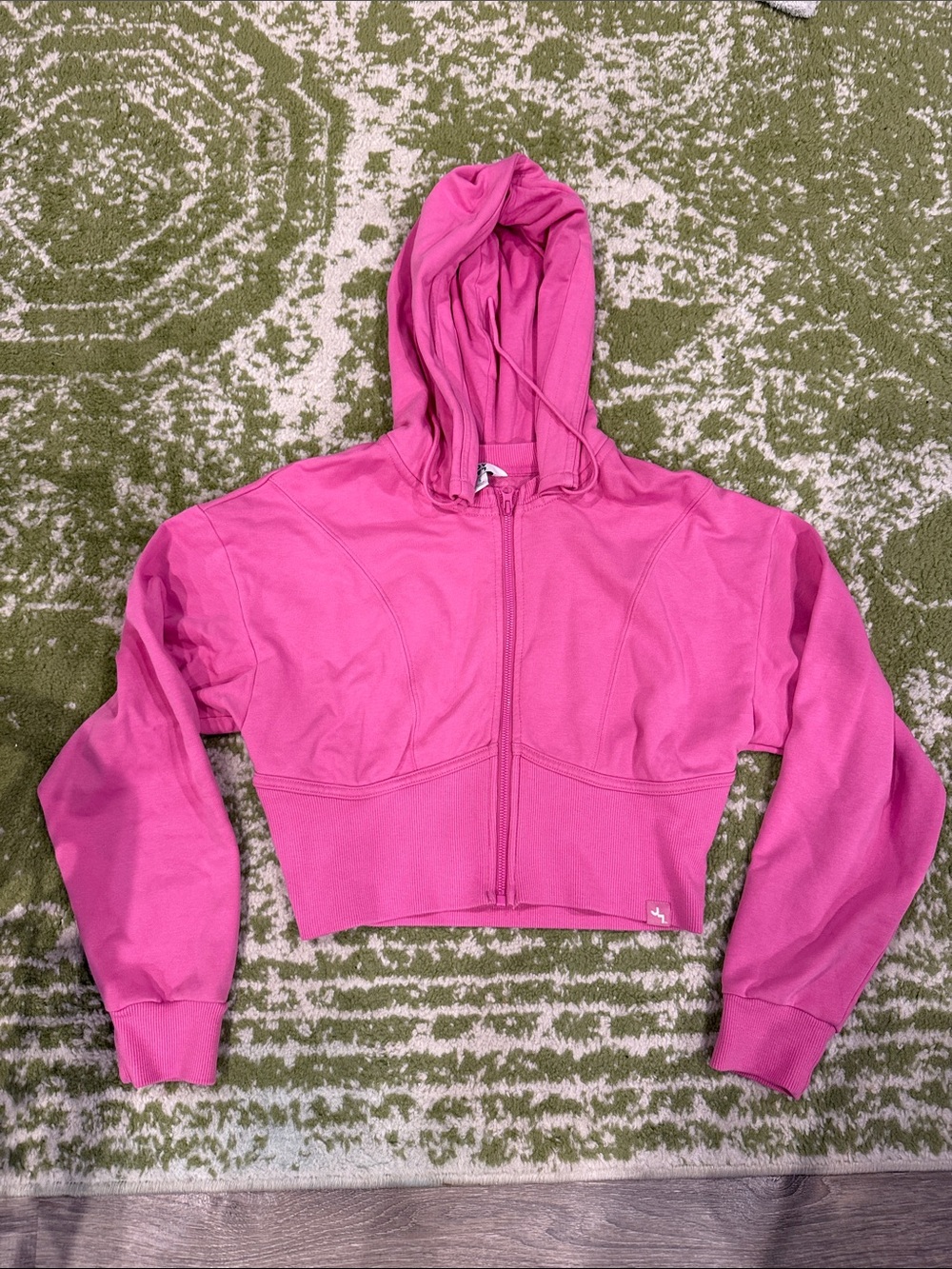 JoyLab Cropped Pink Zip-Up Hoodie Jacket